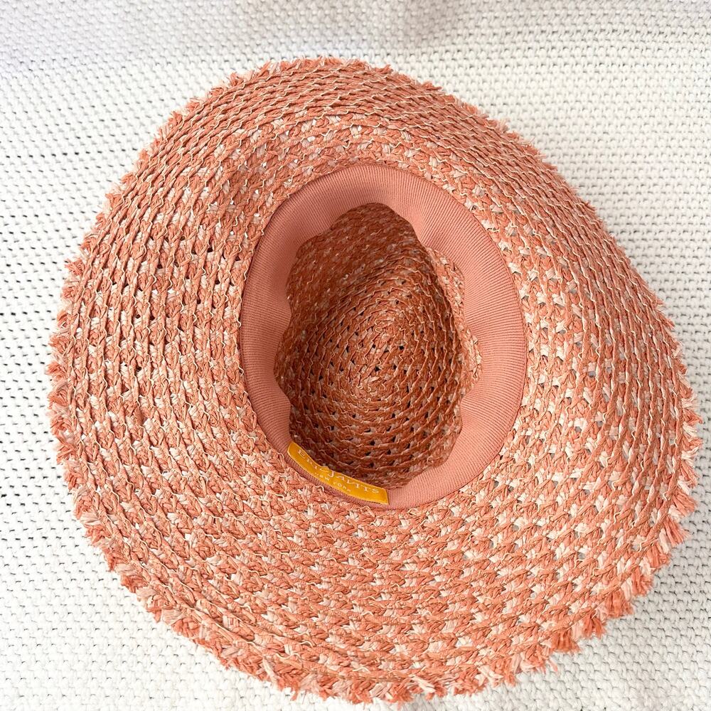 Eric Javits Terracotta Pink Beige Ellie Straw Summer Raffia Packable Hat OS - Picture 9 of 9